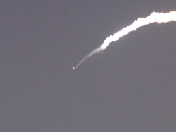 Separation of the booster rockets.