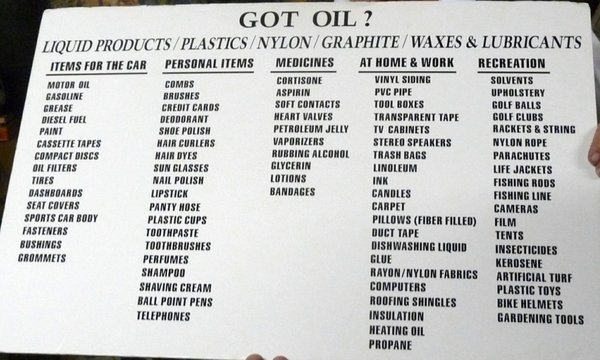 Some of the products of oil.