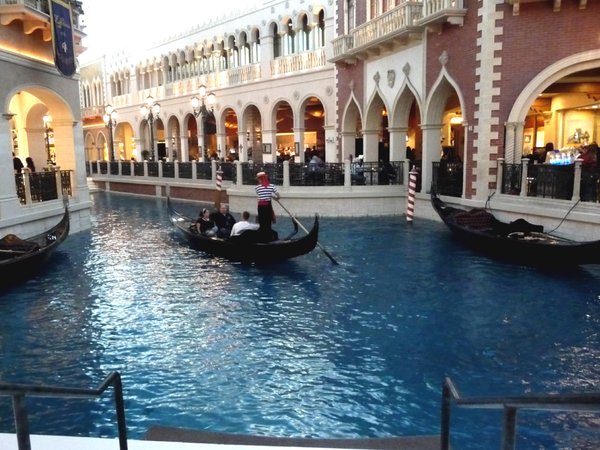 Gondolas float through the Venetian Hotel...and Casio.