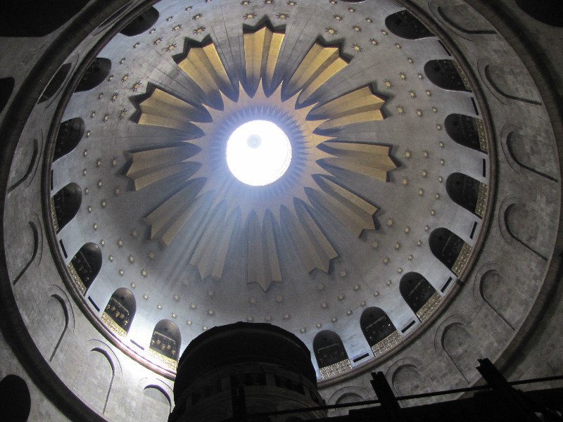 I love this shot of the dome of Christ's tomb