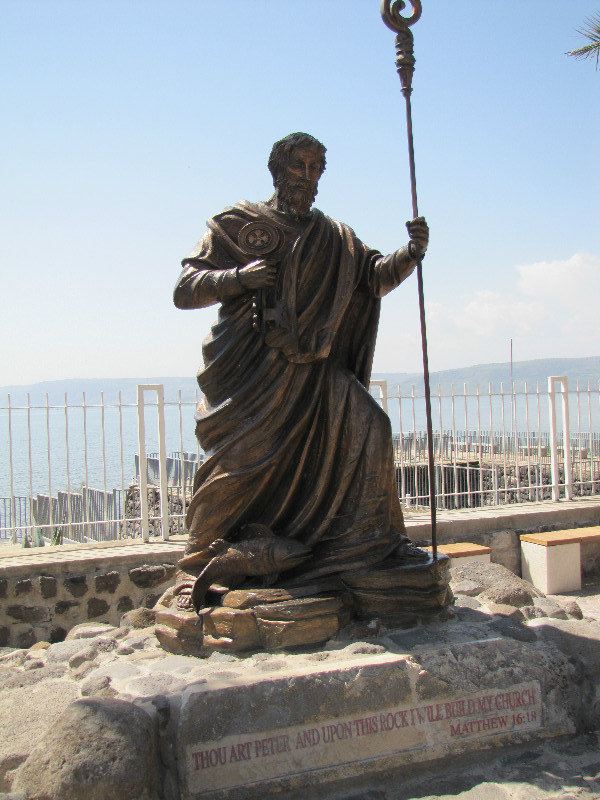 St Peter statue near his home