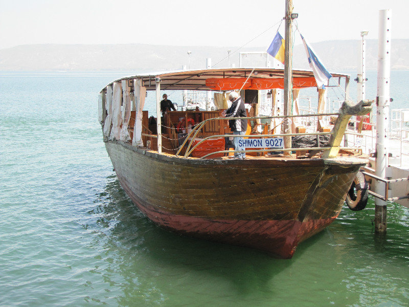 Our boat on the Sea of Galilee