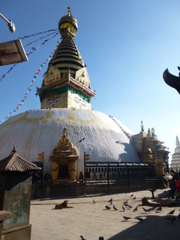 Monkey Temple, Kathmandu. Now partially destroyed.