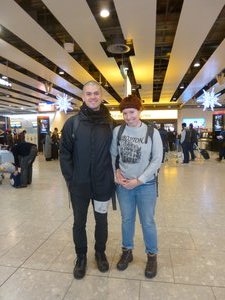 Young, pink, and naive. Heathrow.