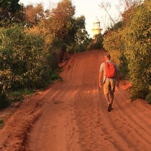 Trudging up to Cape Leveque Lighthouse
