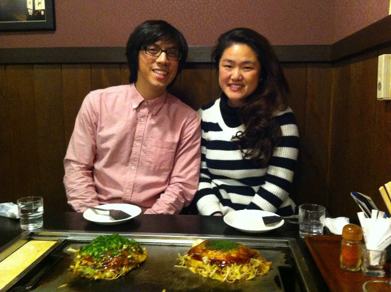 Ellen and I with Okonomiyaki