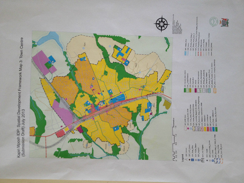 De structuurvisiekaart van de gemeente Kapiri Mposhi