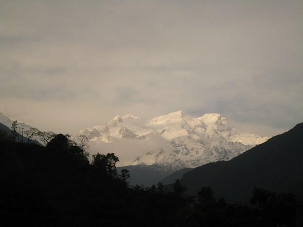 Our first glimpse of the Himalayas