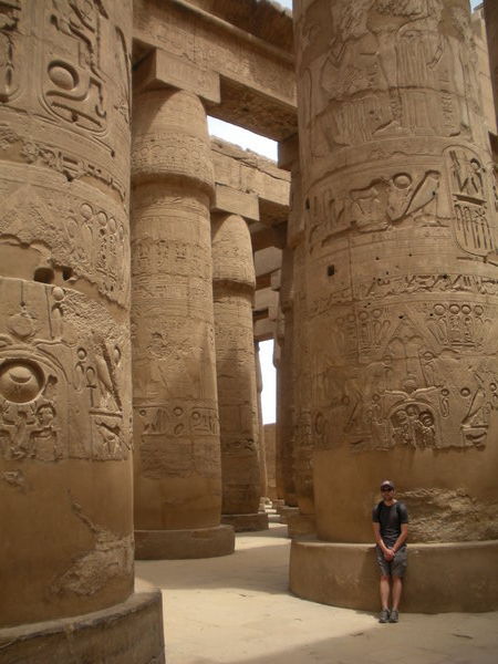 Massive pillars at Karnak temple