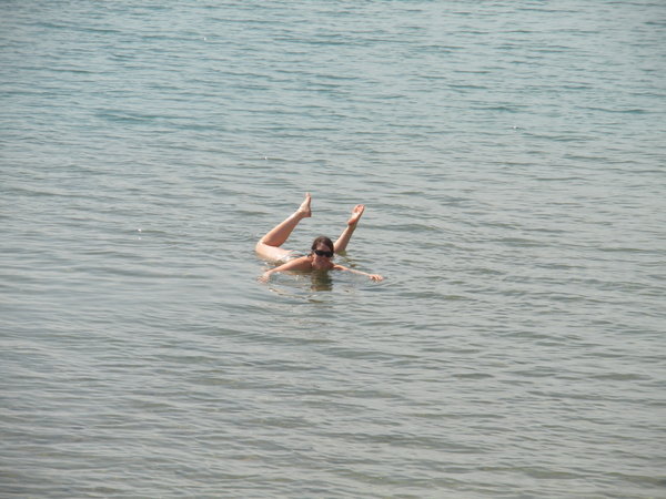 Floating away in the dead sea