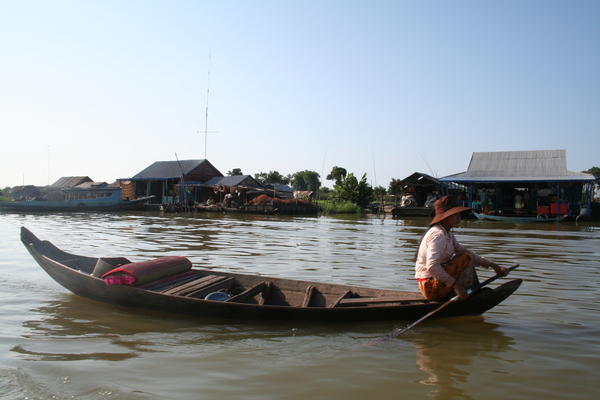 Young woman cruisin' the floating village