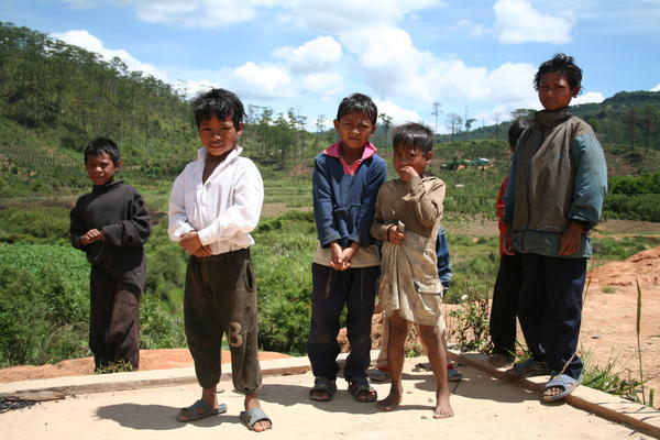 Kids from ethnic minority village