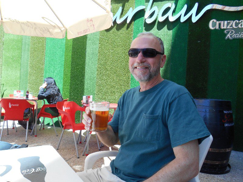 Jerry enjoying a Spanish beer