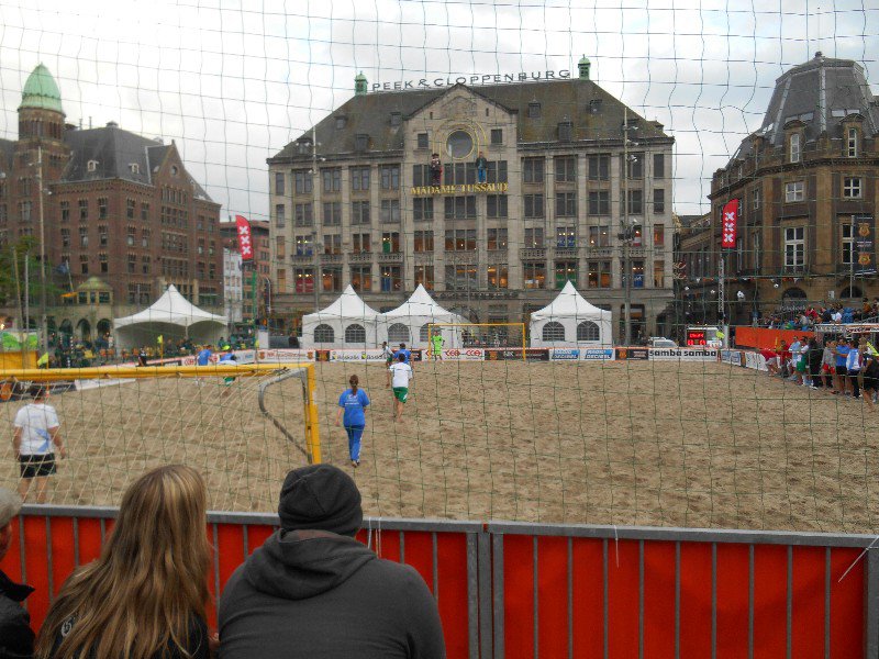 Beach soccer in Dam Square