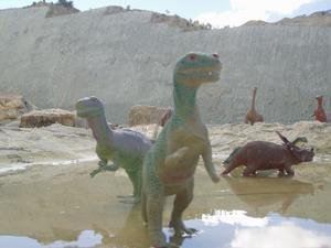 Dinosaurs by the lake