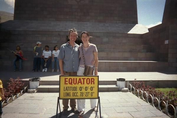At the equator, one side each!