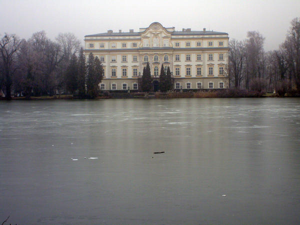 Schloss Leopoldskron and frozen pond (really freezing here!)