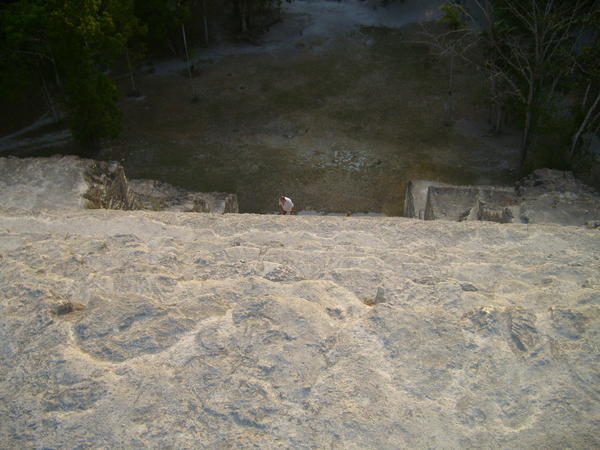 View of the stairs of the large pyramid