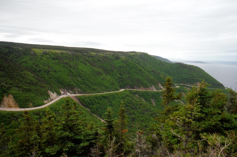 The Cabot Trail as viewed from Skyline Observation Point