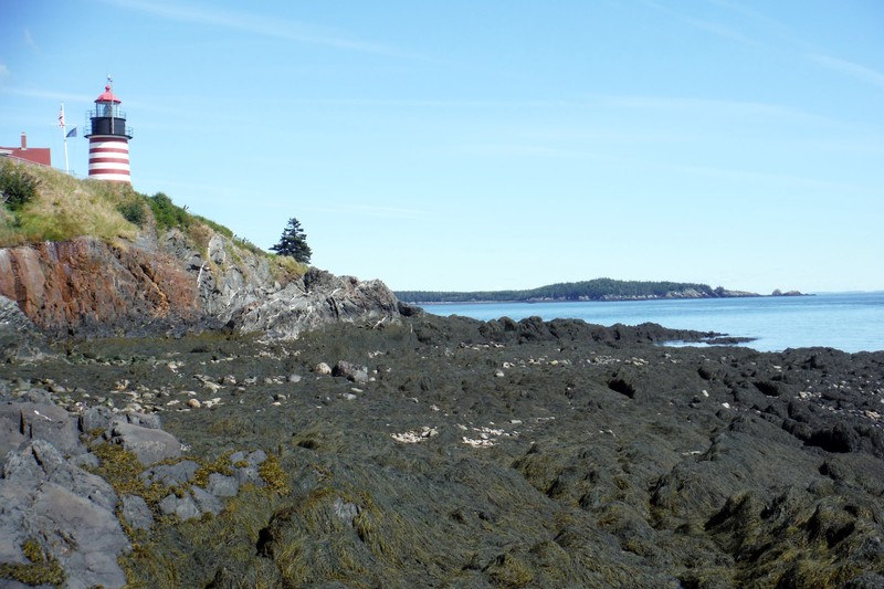 West Quoddy Head Light, from the beach at low tide