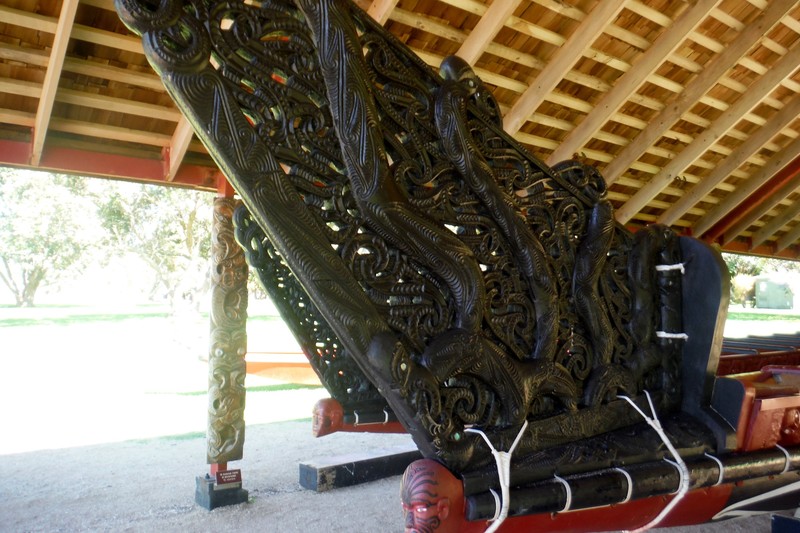 Intricate carvings on the bow
