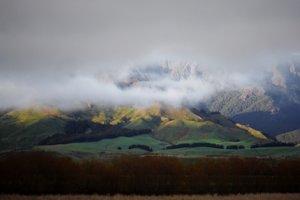 Takitimu Mountains in the clouds