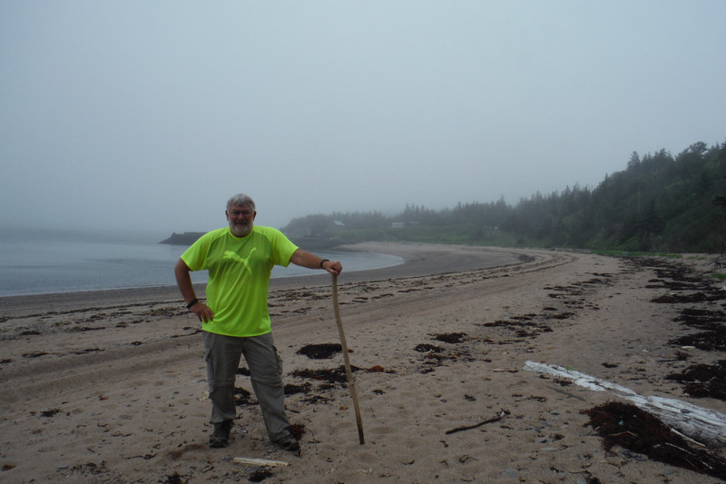 Wilson beachcombing at Sandy Beach Cove, LOng Island. Nova Scotia
