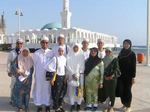 with colleagues at Floating Mosque