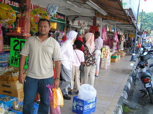 Rows of shops selling dried stuff and souvenirs