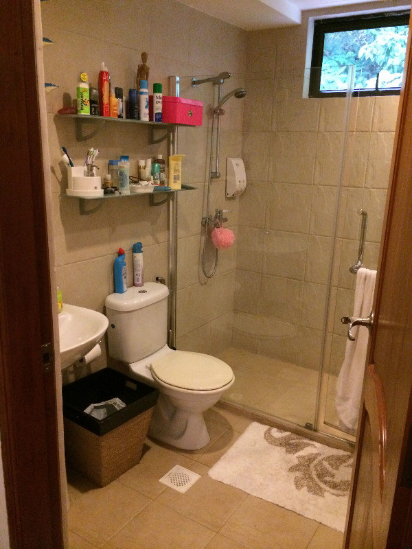 My bathroom…don't worry, those toiletries aren't all mine!