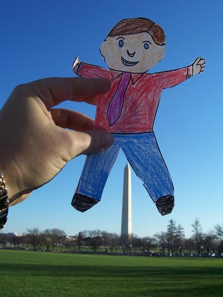Flat Stanley at the Washington Monument