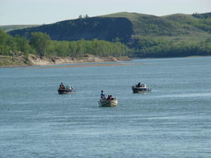 Boaters Near Garrison Dam