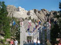 Mt. Rushmore with Flags
