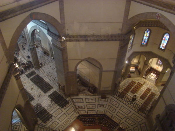 Looking into Duomo several stairs up