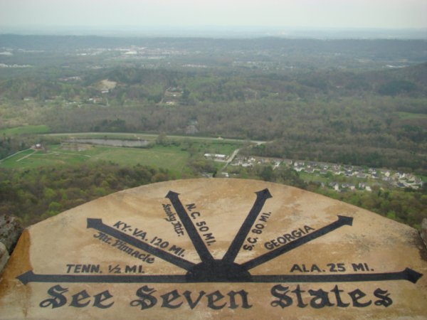 Seven State View from top of LookOut Mountain