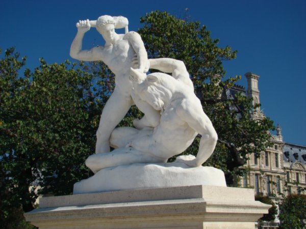 Statue in Park Between Louvre and Arc
