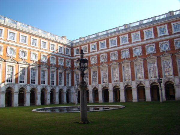 One of the courtyards in Hampton Court