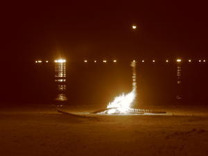 Moonlight and Fire on the Water