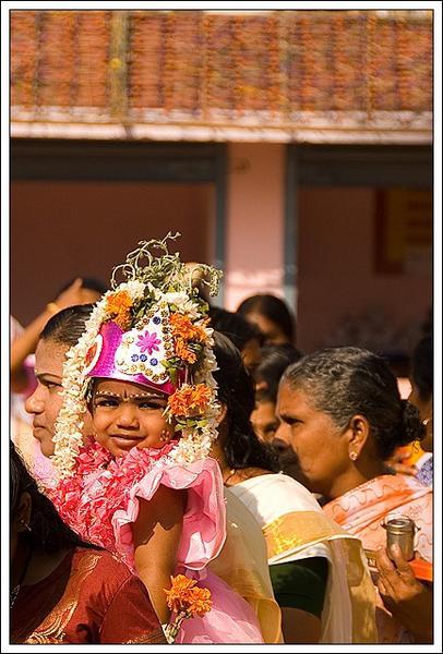 Girl waiting in line for pongala blessing