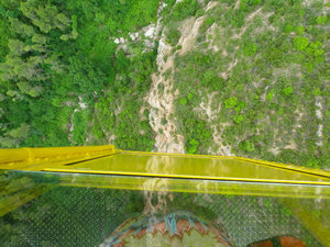 Looking down from the cable car of Montserrat