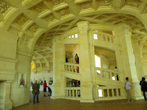 The famous staircase and the detailed ceiling