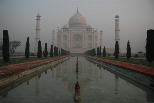Taj Mahal in the mist