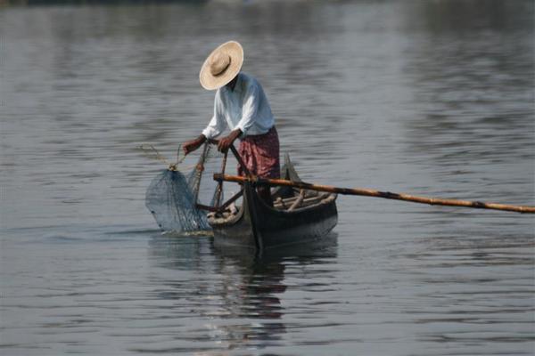 Fisherman in his boat
