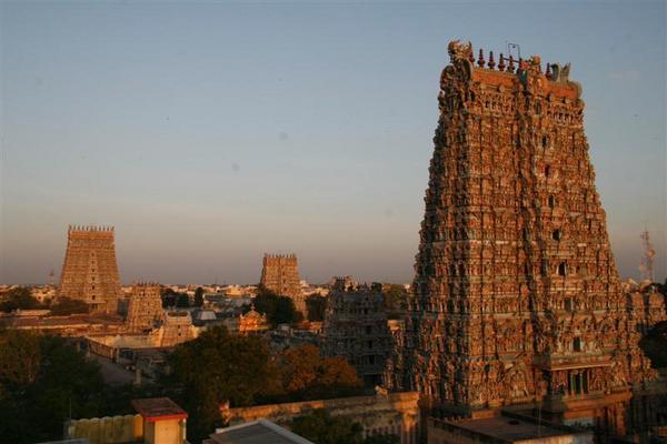 View of the Meenakshi temple from our hotel rooftop