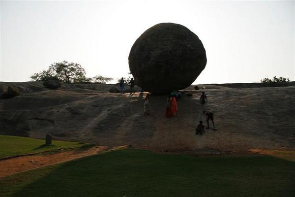 balancing rock known as "Krishna's Butter Ball"