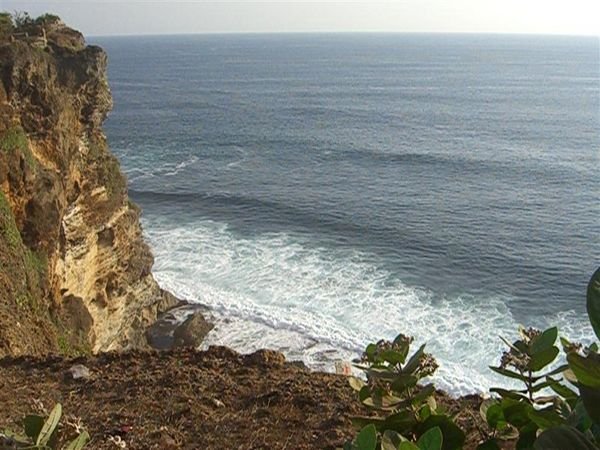 the famous surf break at Uluwatu