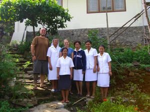 me, Jeff and the nuns at the convent where we slept
