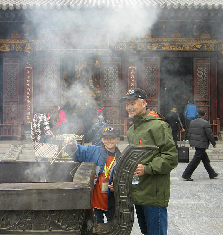 Burning Incense at Wild Goose Pagoda