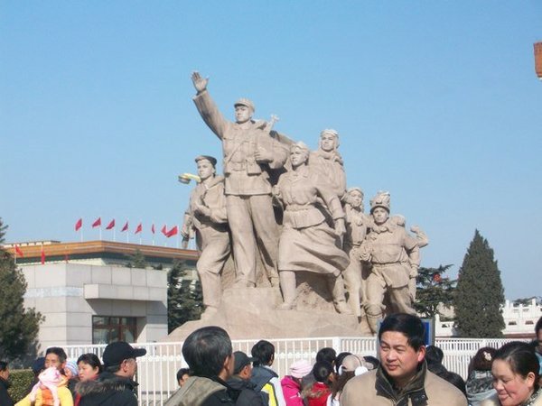 Monument outside Mao's Memorial Hall