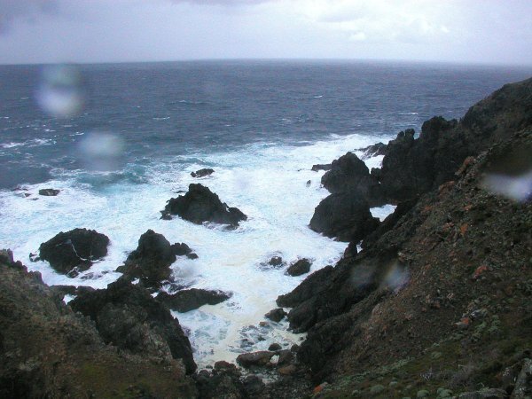 Seal Rocks in a storm